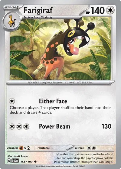 155/193 Farigiraf Reverse Holo - Paldea Evolved
