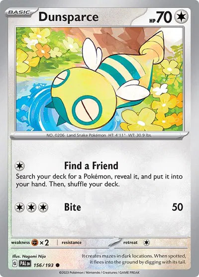 156/193 Dunsparce Reverse Holo - Paldea Evolved