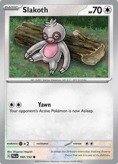 160/193 Slakoth Reverse Holo - Paldea Evolved