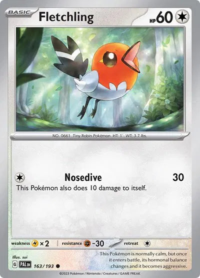163/193 Fletchling Reverse Holo - Paldea Evolved