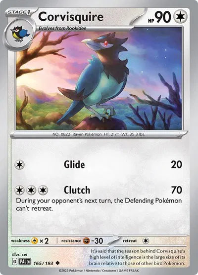 165/193 Corvisquire Reverse Holo - Paldea Evolved