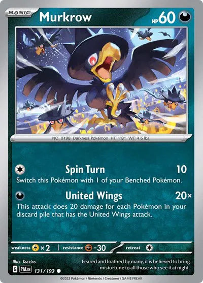 131/193 Murkrow Reverse Holo - Paldea Evolve