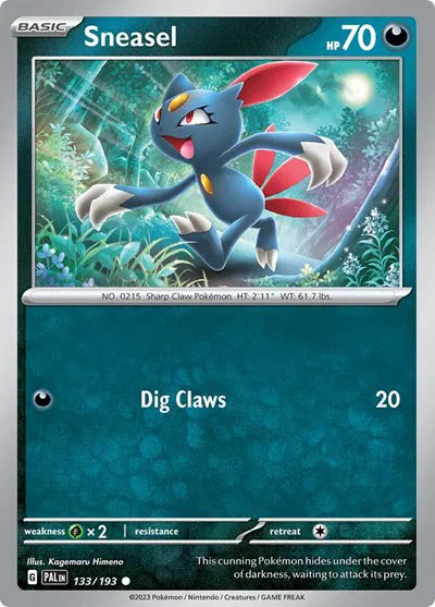 133/193 Sneasel Reverse Holo - Paldea Evolve