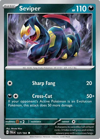 137/193 Seviper Reverse Holo - Paldea Evolve