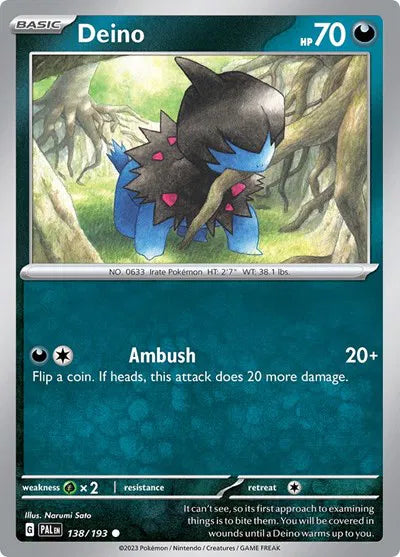 138/193 Deino Reverse Holo - Paldea Evolved