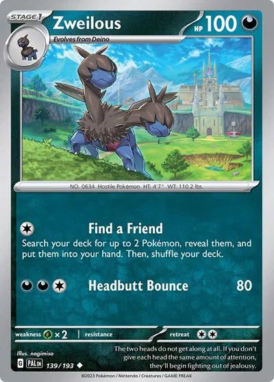 139/193 Zweilous Reverse Holo - Paldea Evolved