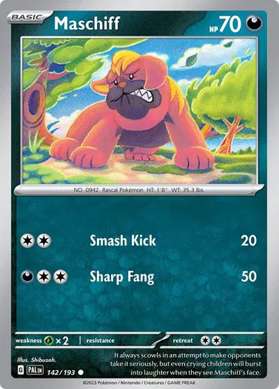 142/193 Maschiff Reverse Holo - Paldea Evolved