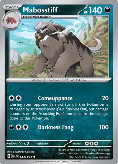 143/193 Mabosstiff Reverse Holo - Paldea Evolved