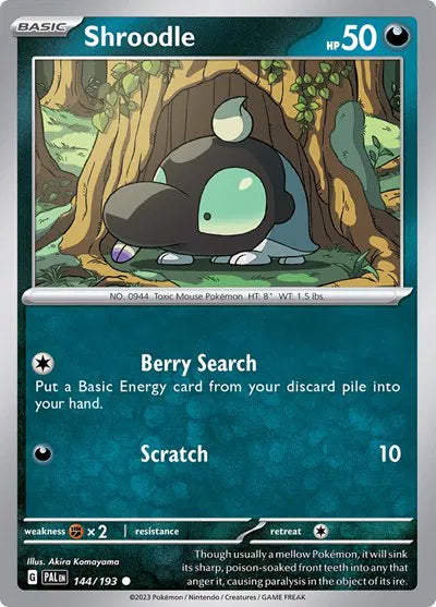 144/193 Shroodle Reverse Holo - Paldea Evolved