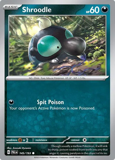 145/193 Shroodle Reverse Holo - Paldean Evolved