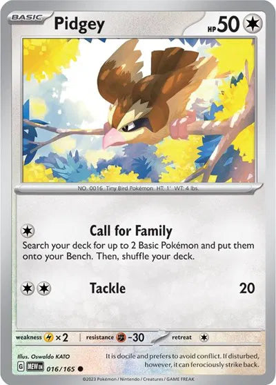 016/165 Pidgey Reverse Holo