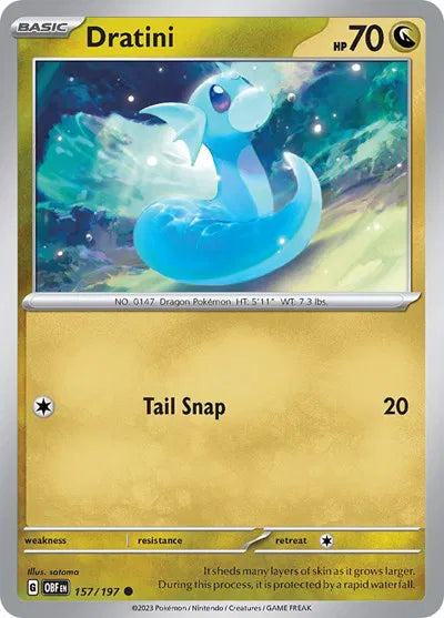 157/197 Dratini Reverse Holo - Obsidian Flames