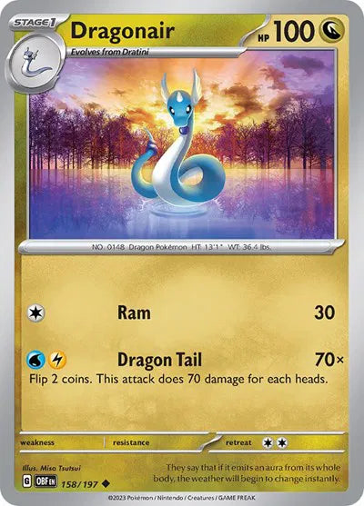 158/197 Dragonair Reverse Holo - Obsidian Flames