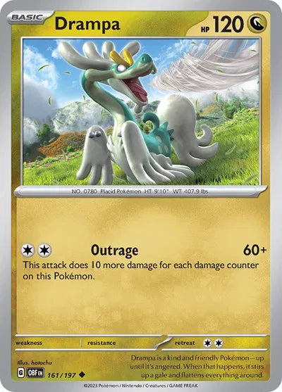 161/197 Drampa Reverse Holo - Obsidian Flames
