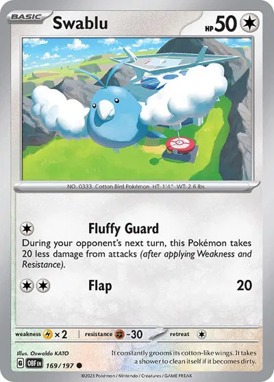 169/197 Swablu Reverse Holo - Obsidian Flames