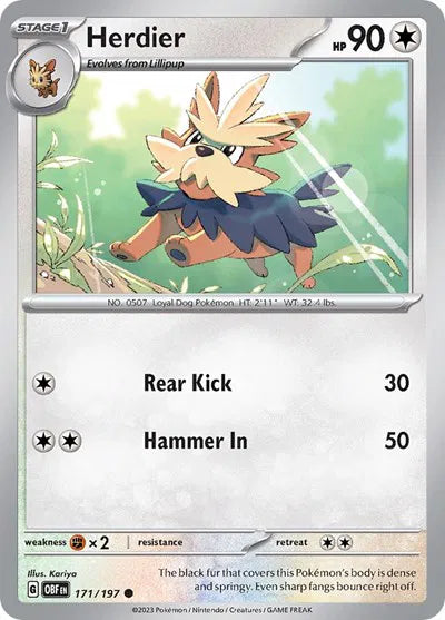 171/197 Herdier Reverse Holo - Obsidian Flames