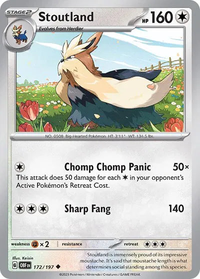 172/197 Stoutland Reverse Holo - Obsidian Flames