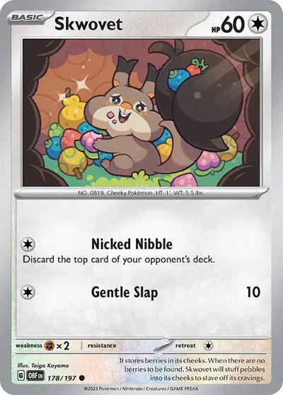 178/197 Skwovet Reverse Holo - Obsidian Flames