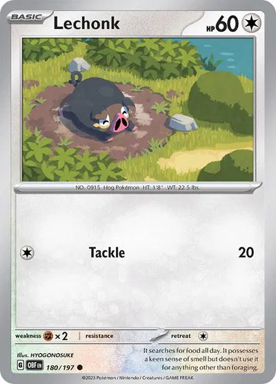 180/197 Lechonk Reverse Holo - Obsidian Flames