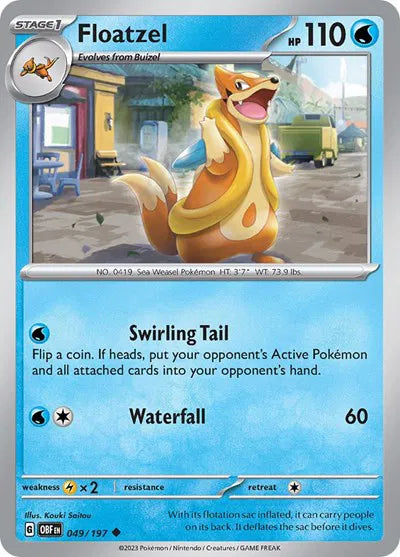 049/197 Floatzel Reverse Holo - Obsidian Flames