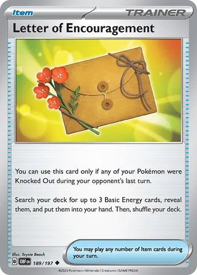 189/197 Letter of Encouragement Reverse Holo - Obsidian Flames