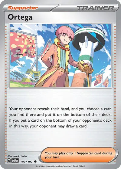 190/197 Ortega Reverse Holo - Obsidian Flames