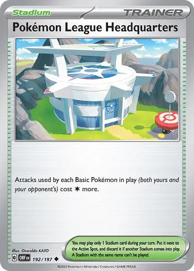 192/197 Pokémon League Headquarters Reverse Holo - Obsidian Flames