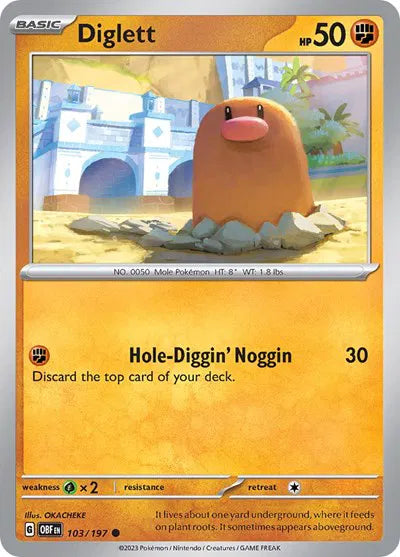 103/197 Diglett Reverse Holo - Obsidian Flames