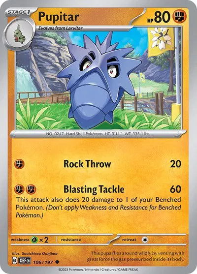 106/197 Pupitar Reverse Holo - Obsidian Flames