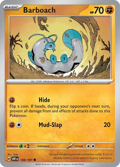 108/197 Barboach Reverse Holo - Obsidian Flames