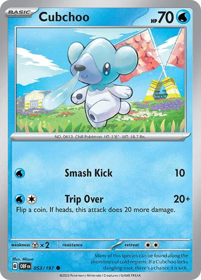 053/197 Cubchoo Reverse Holo - Obsidian Flames
