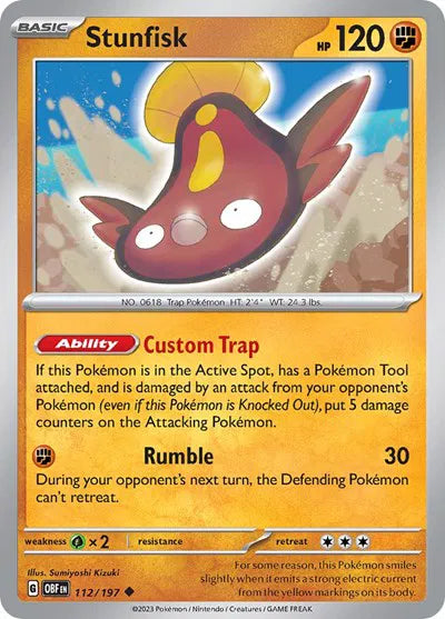 112/197 Stunfisk Reverse Holo - Obsidian Flames