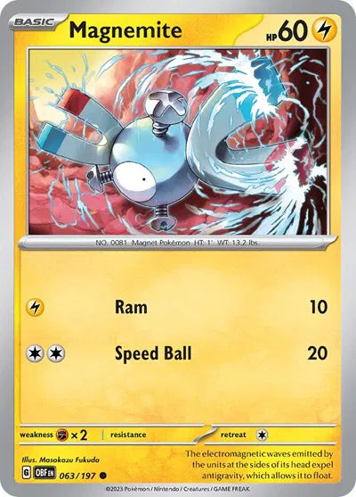 063/197 Magnemite Reverse Holo - Obsidian Flames