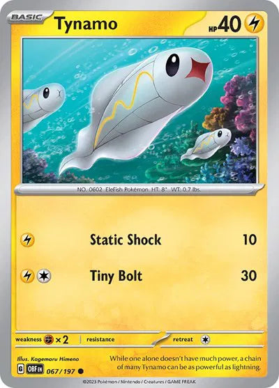 067/197 Tynamo Reverse Holo - Obsidian Flames
