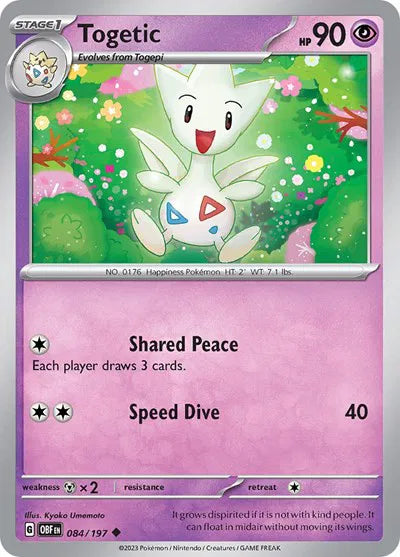 084/197 Togetic Reverse Holo - Obsidian Flames