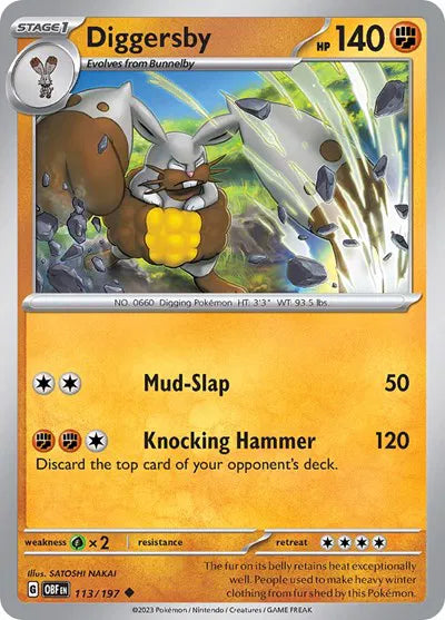 113/197 Diggersby Reverse Holo - Obsidian Flames