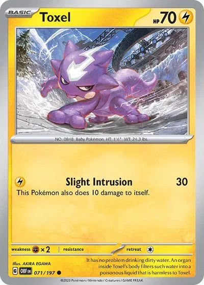 071/197 Toxel Reverse Holo - Obsidian Flames