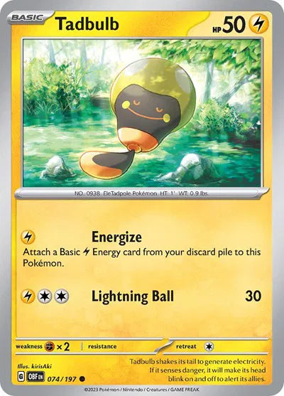 074/197 Tadbulb Reverse Holo - Obsidian Flames