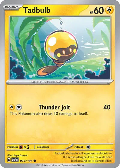 075/197 Tadbulb Reverse Holo - Obsidian Flames