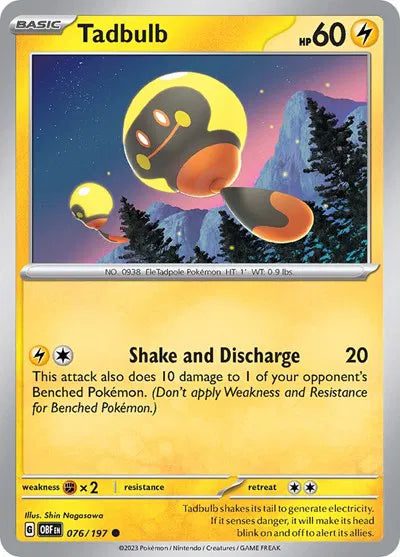 076/197 Tadbulb Reverse Holo - Obsidian Flames