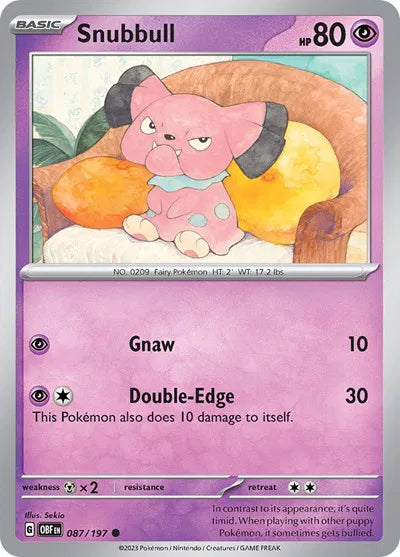 087/197 Snubbull Reverse Holo - Obsidian Flames