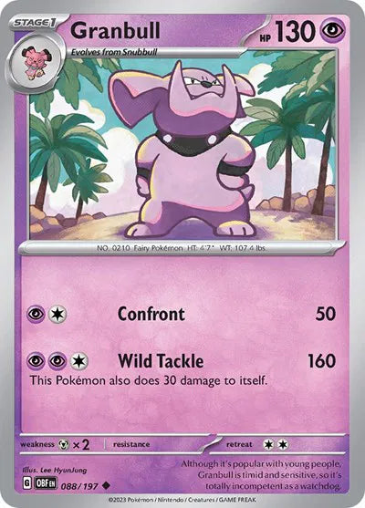 088/197 Granbull Reverse Holo - Obsidian Flames