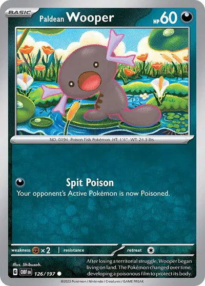 126/197 Paldean Wooper Reverse Holo - Obsidian Flames