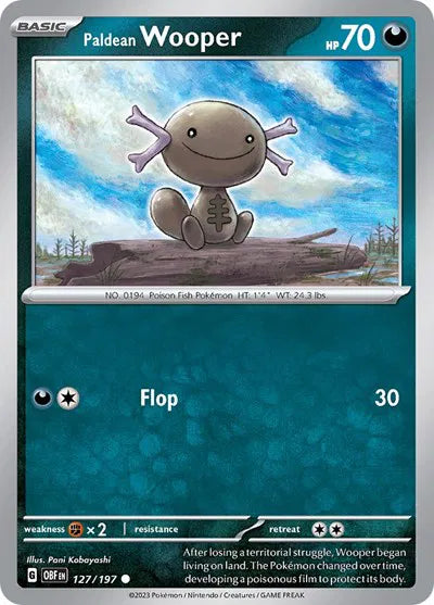 127/197 Paldean Wooper Reverse Holo - Obsidian Flames