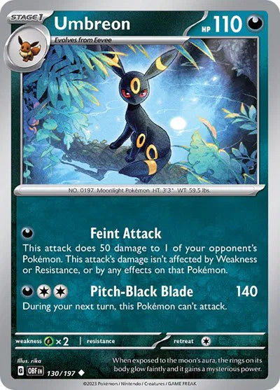 130/197 Umbreon Reverse Holo - Obsidian Flames