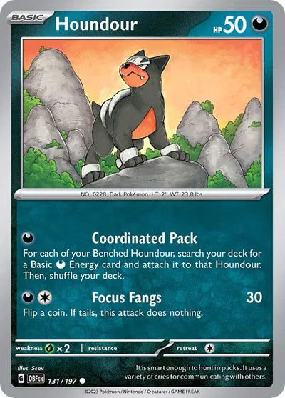 131/197 Houndour Reverse Holo - Obsidian Flames