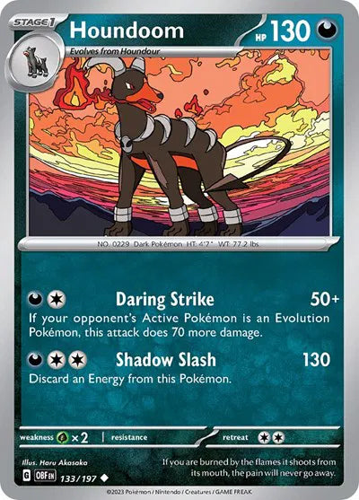 133/197 Houndoom Reverse Holo - Obsidian Flames