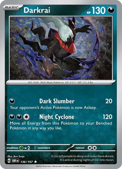136/197 Darkrai Reverse Holo - Obsidian Flames
