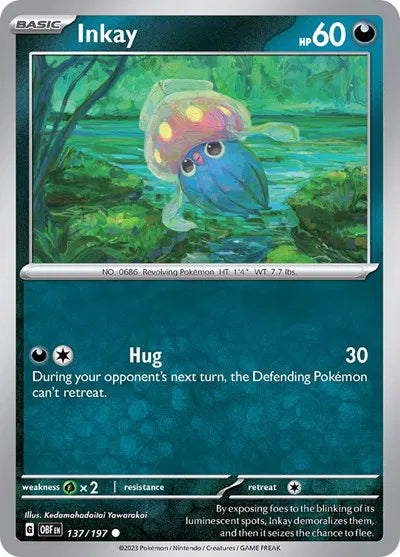 137/197 Inkay Reverse Holo - Obsidian Flames