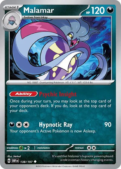 138/197 Malamar Reverse Holo - Obsidian Flames
